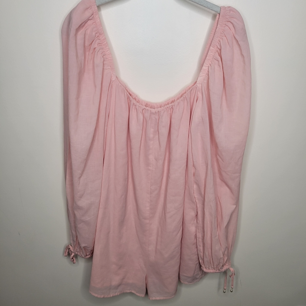 MAJORELLE Scottie Romper In Blush Medium *Missing Belt* Pearl Details Re…